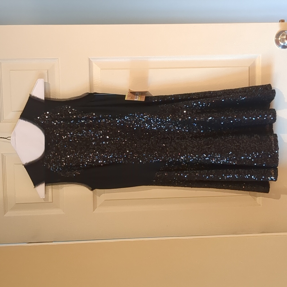 NWT Rachel Roy Black Sleeveless Party Dress Sequins Sparkles Small Size 4